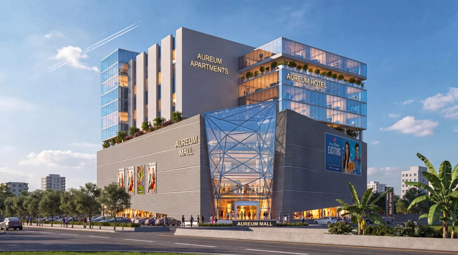 Aureum Mall & Residency — Mixed-Use, Mall, Offices & Residences in Iris Block, Sector C, Bahria Town, directly on Ring Road (L-20), Lahore